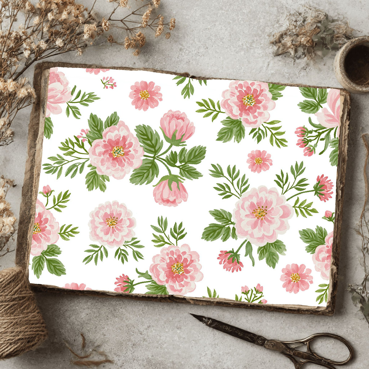 Pastel Pink & Green Watercolor Pattern