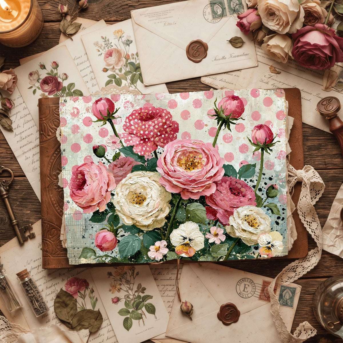 Pink Shabby Chic Journal Paper