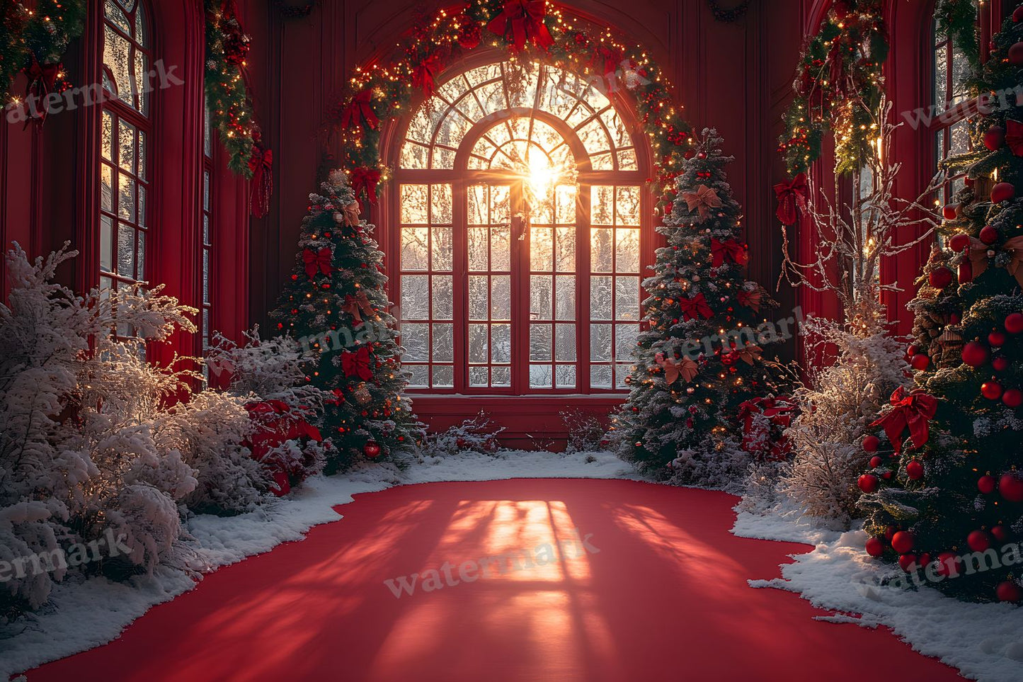 Red Christmas Backdrop Images
