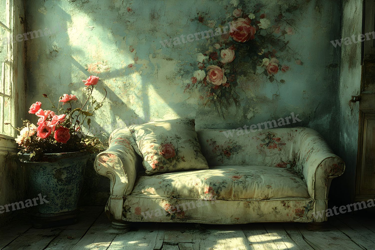 Regal Wallpapered Room digital photo backdrop for photo editing, preview 18