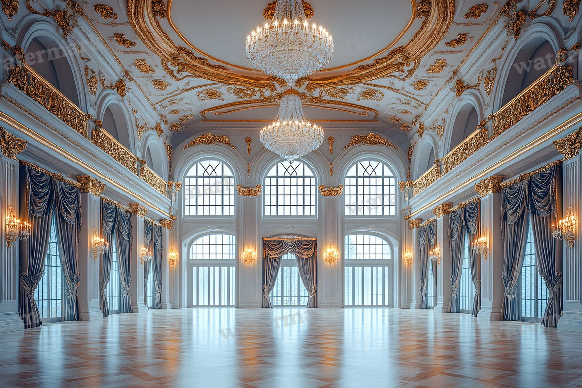 Royal Ornate Ballroom digital photo backdrop for photo editing, preview 18