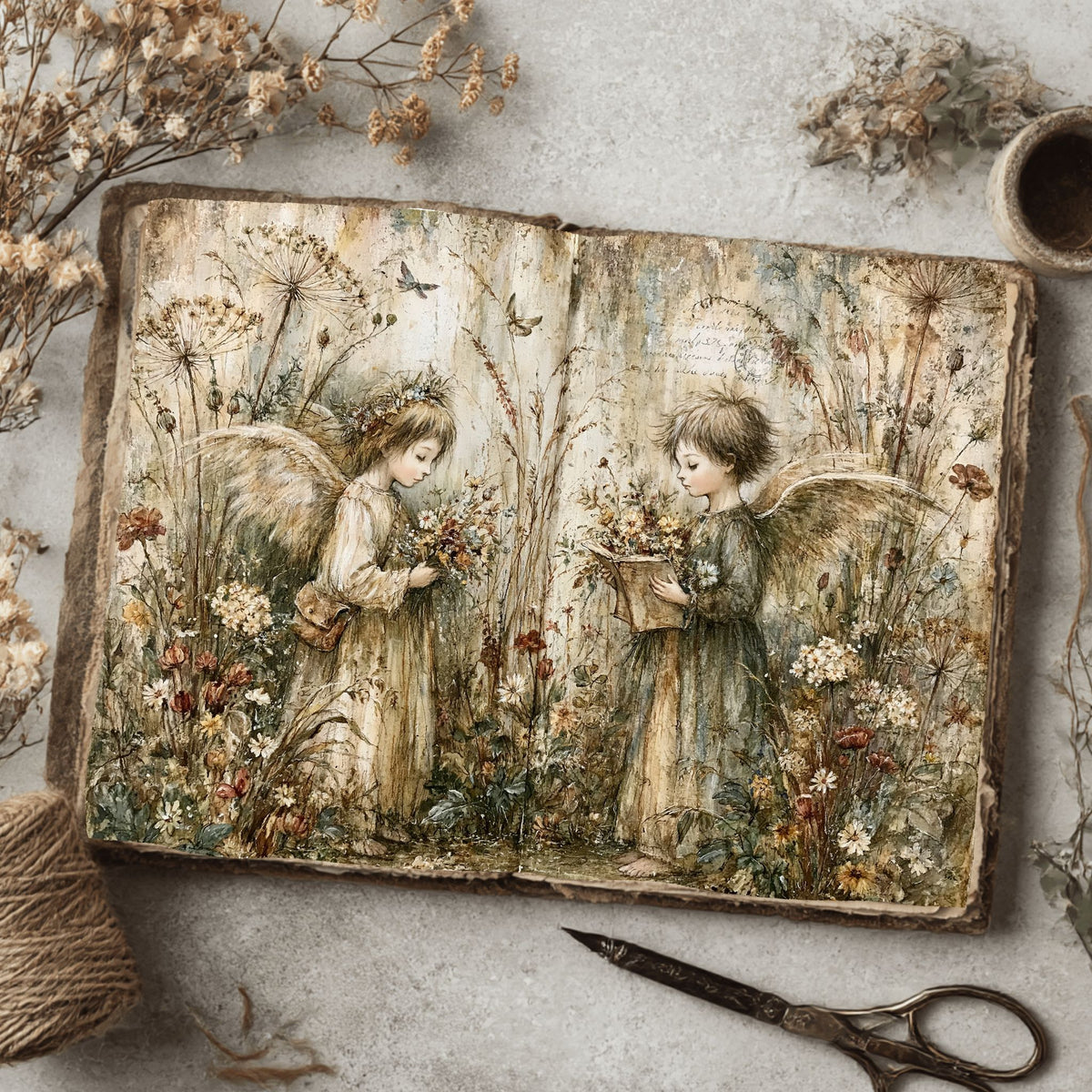 Rustic Angels & Wildflowers Journal Paper
