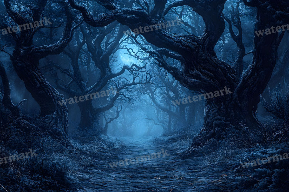 Spooky Forest digital photo backdrop for photo editing, preview 18