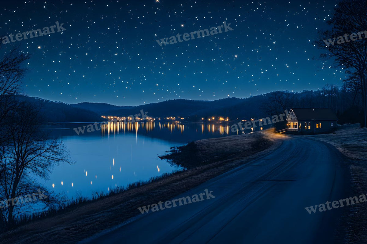 Starry Night digital photo backdrop for photo editing, preview 18