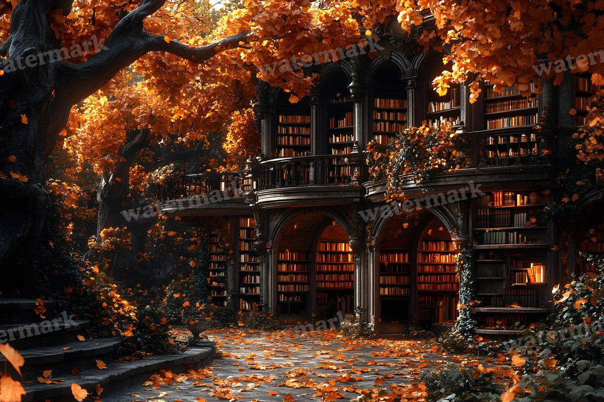 Whisper Library Forest digital photo backdrop for photo editing, preview 18