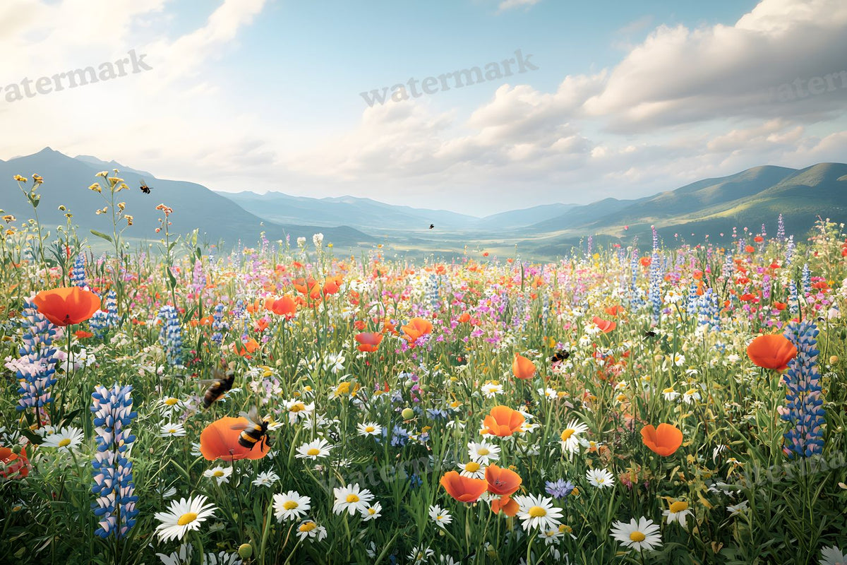 Wildflower Haven Botanical digital photo backdrop for photo editing, preview 18