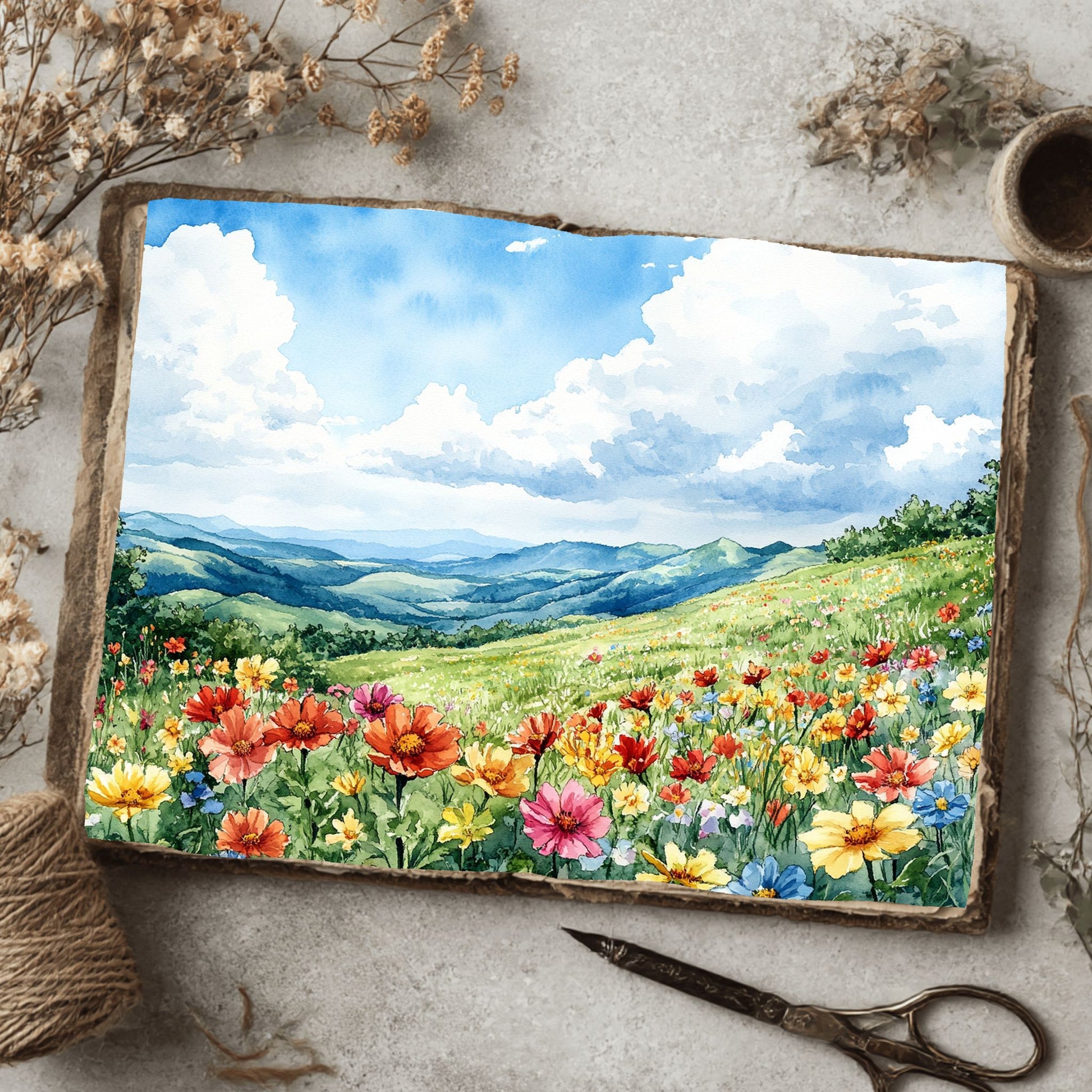 Wildflower Hillside Writing Paper