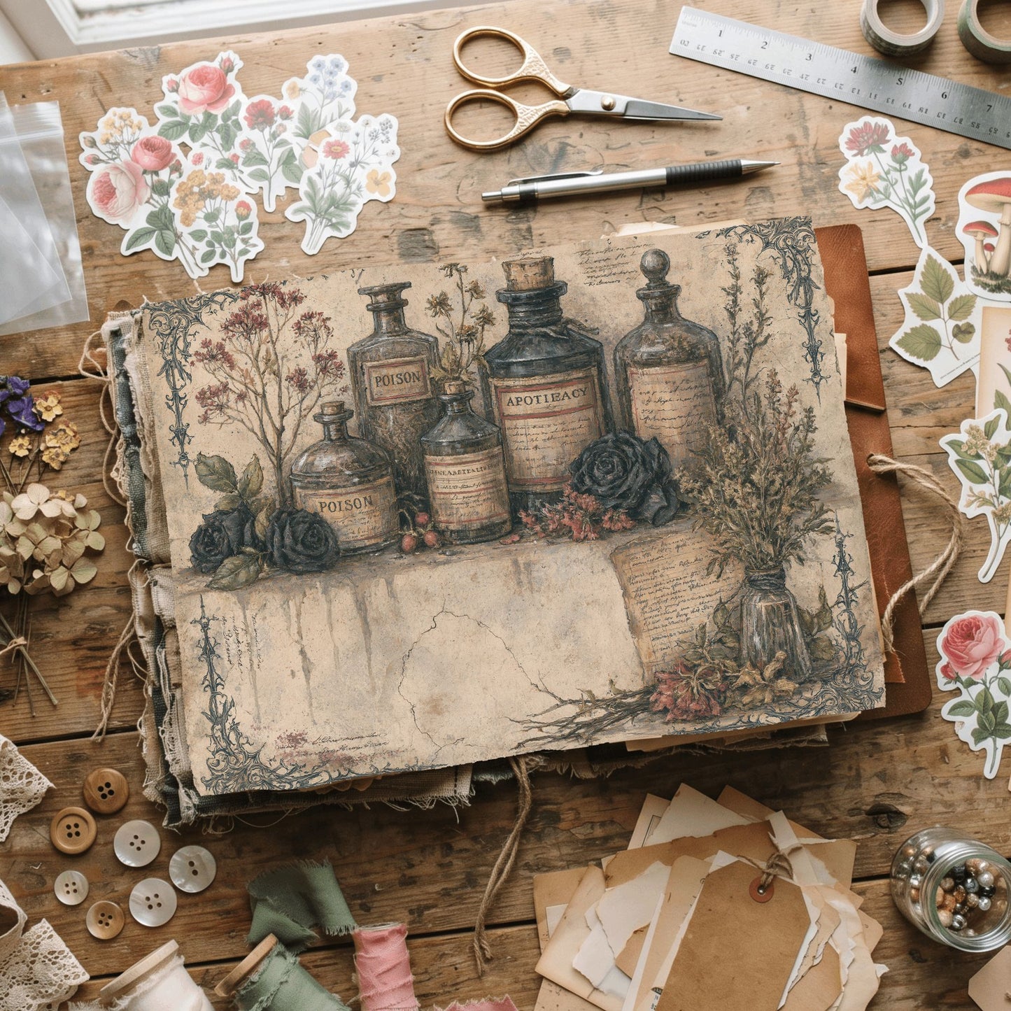 Witchy Gothic Apothecary Journal Paper