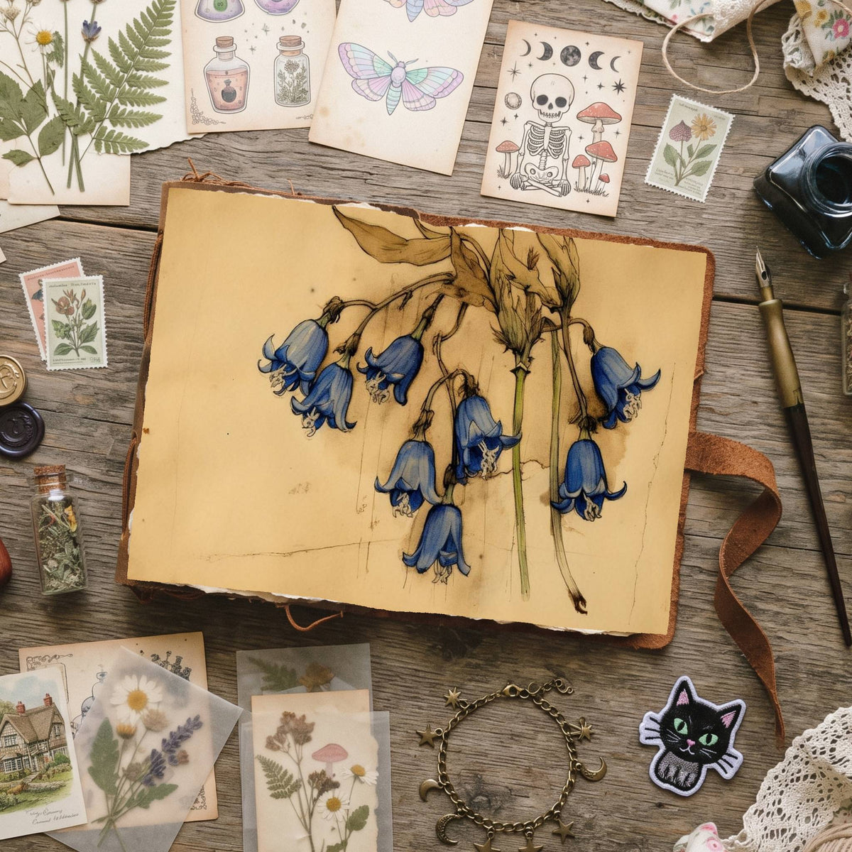 Blue Bell Flowers Digital Papers