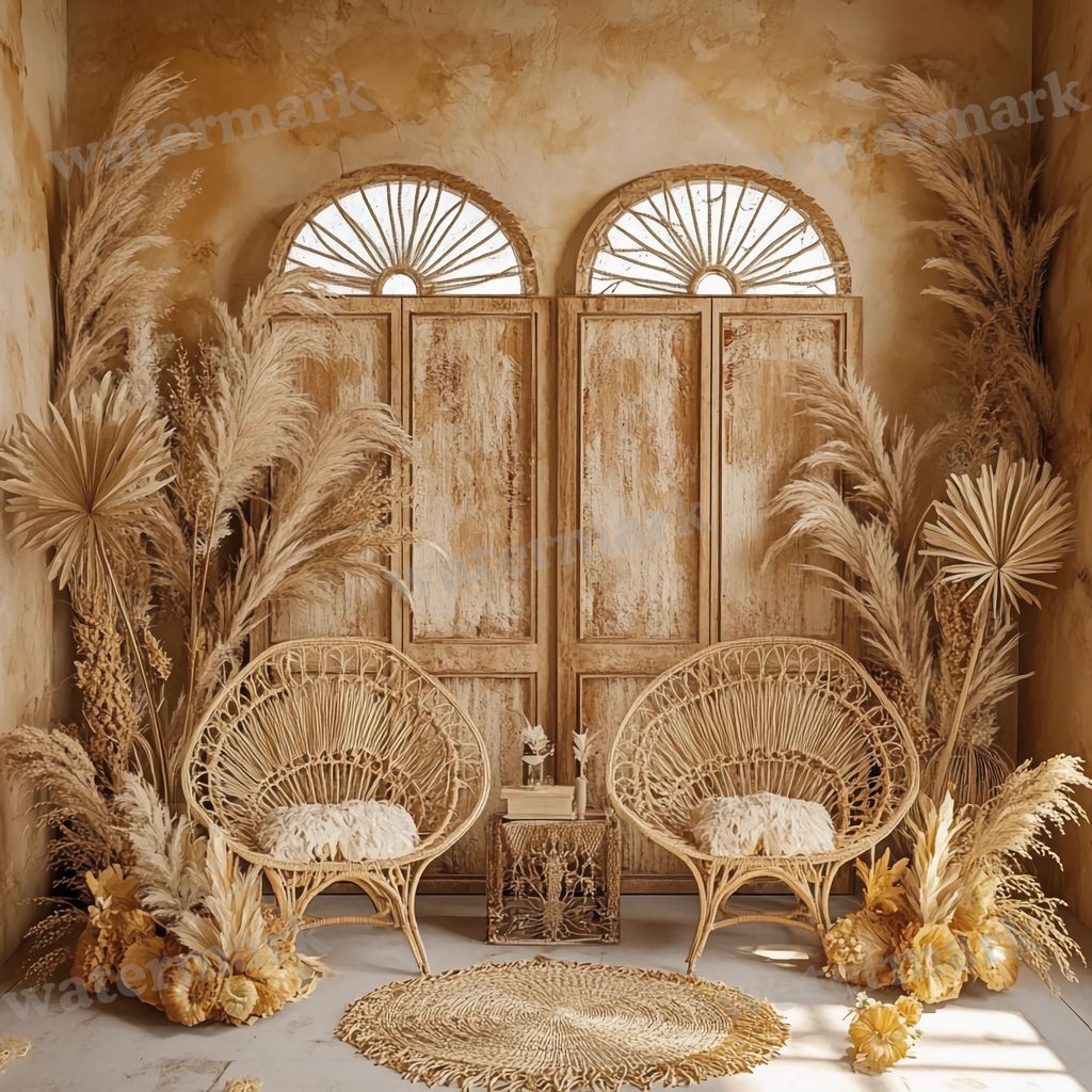 Boho Arches digital photo backdrop for photo editing, preview 18