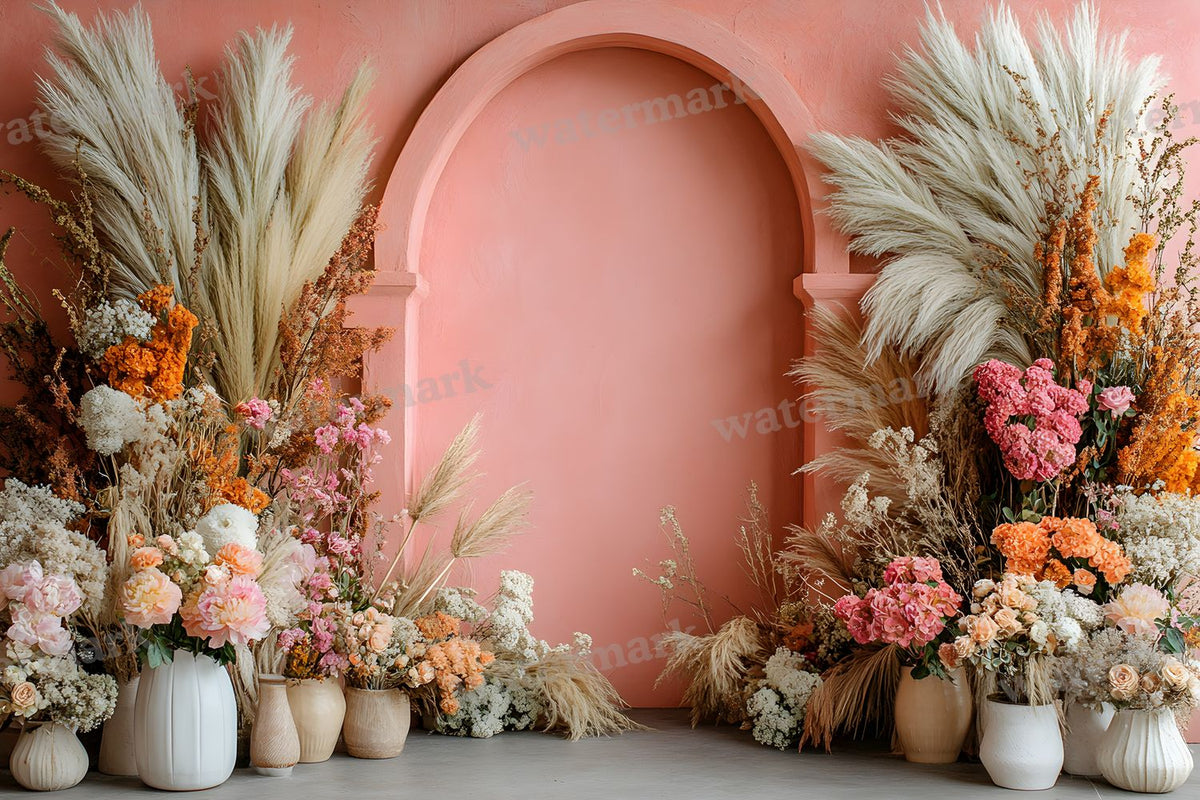 Boho Pink Arch Backdrop Images