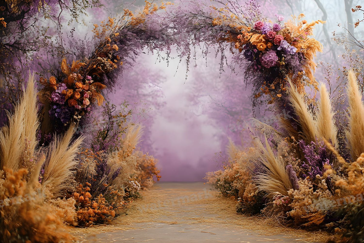 Boho Purple Arch Backdrop Images
