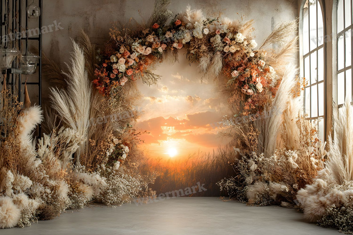 Boho Sunset Arch Backdrop Images