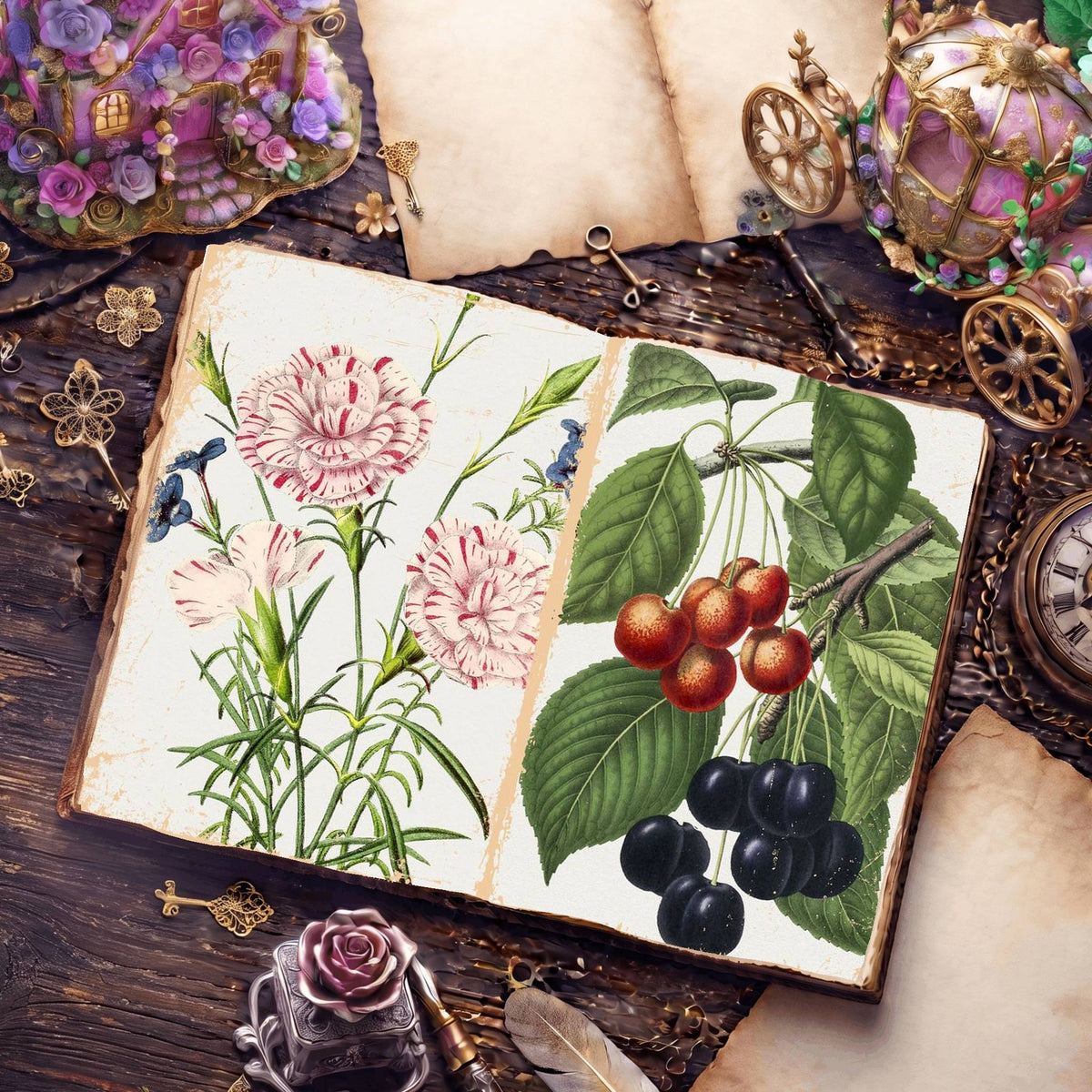 Botanical Illustrations Digital Papers