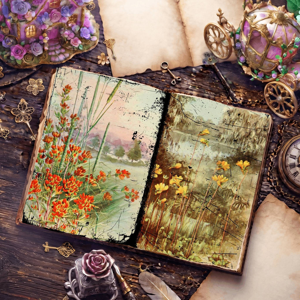 Botanical Sketches Digital Papers
