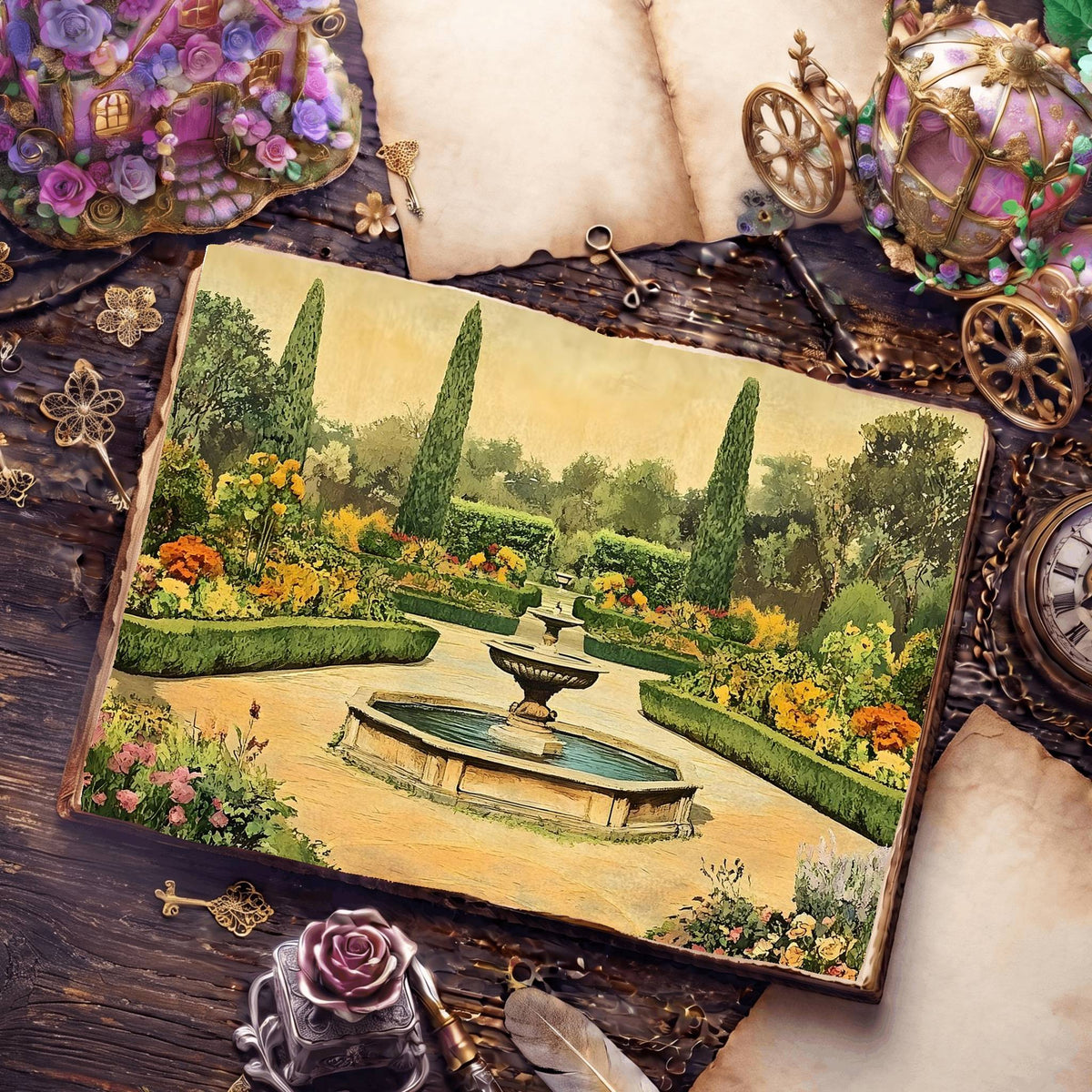 Botanical printable junk journal paper, page preview 19