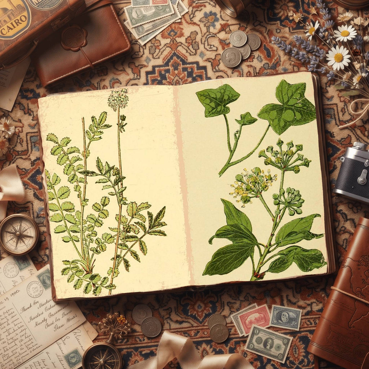 Botanical printable junk journal paper, page preview 19