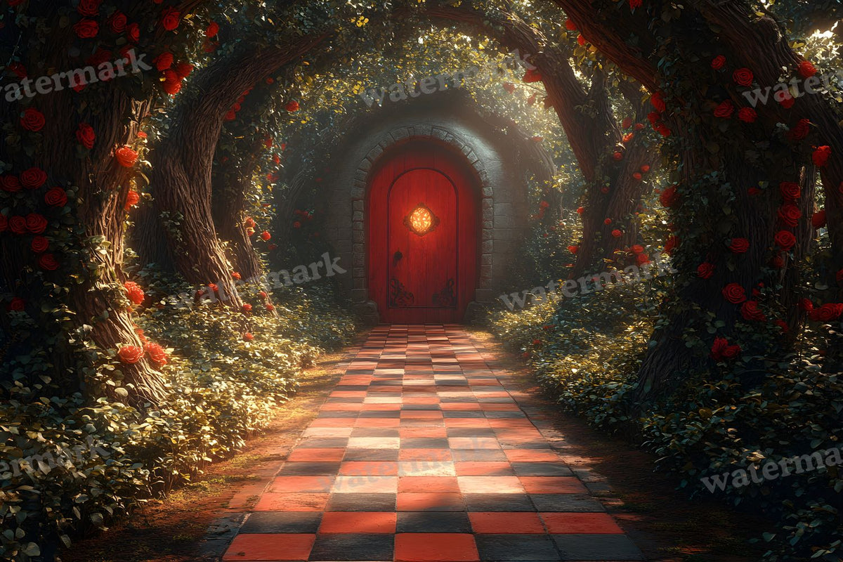 Checkered Garden Path Backdrop Images