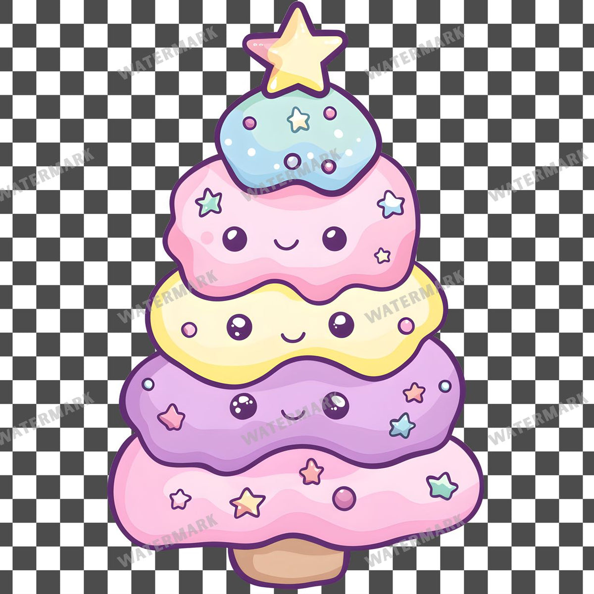 Christmas Kawaii Style Clipart Pngs