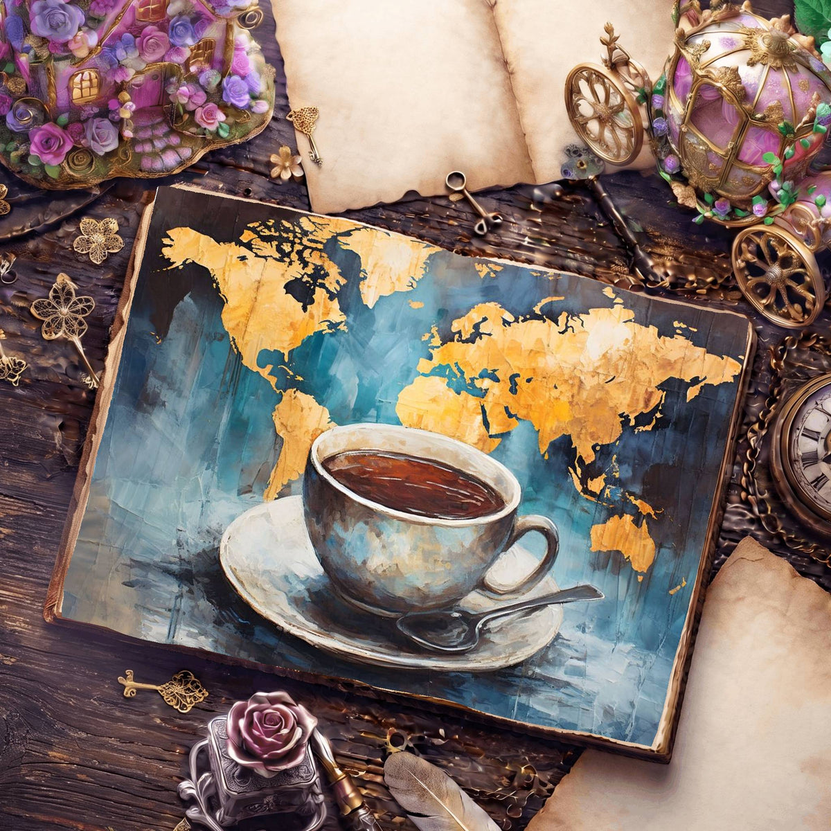 Coffee Cups Digital Papers
