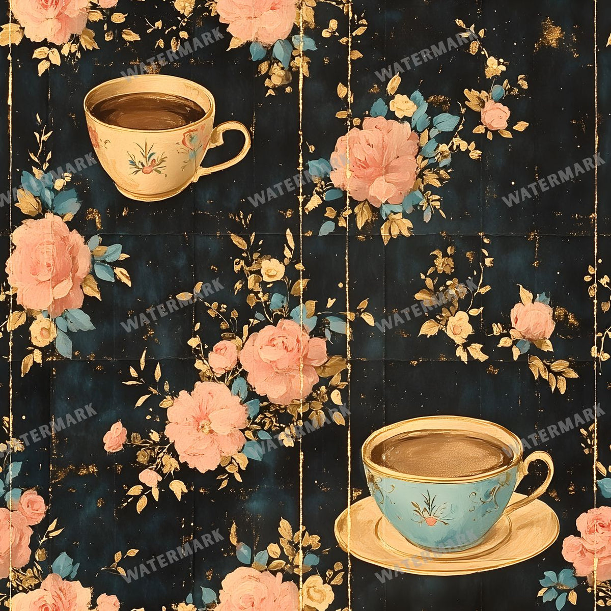 Coffee seamless pattern digital paper, repeating design 19