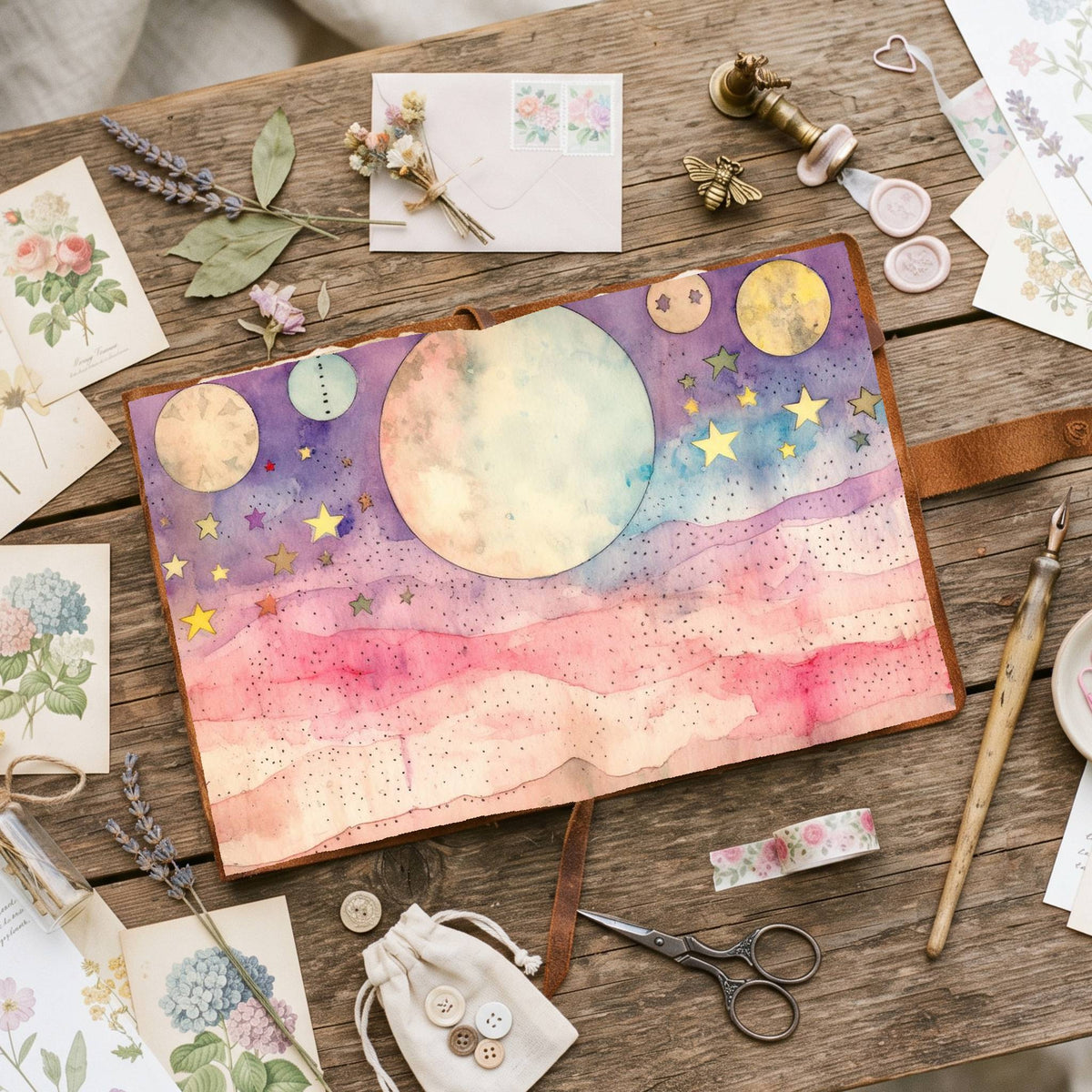 Colourful Pastel Celestial Digital Papers