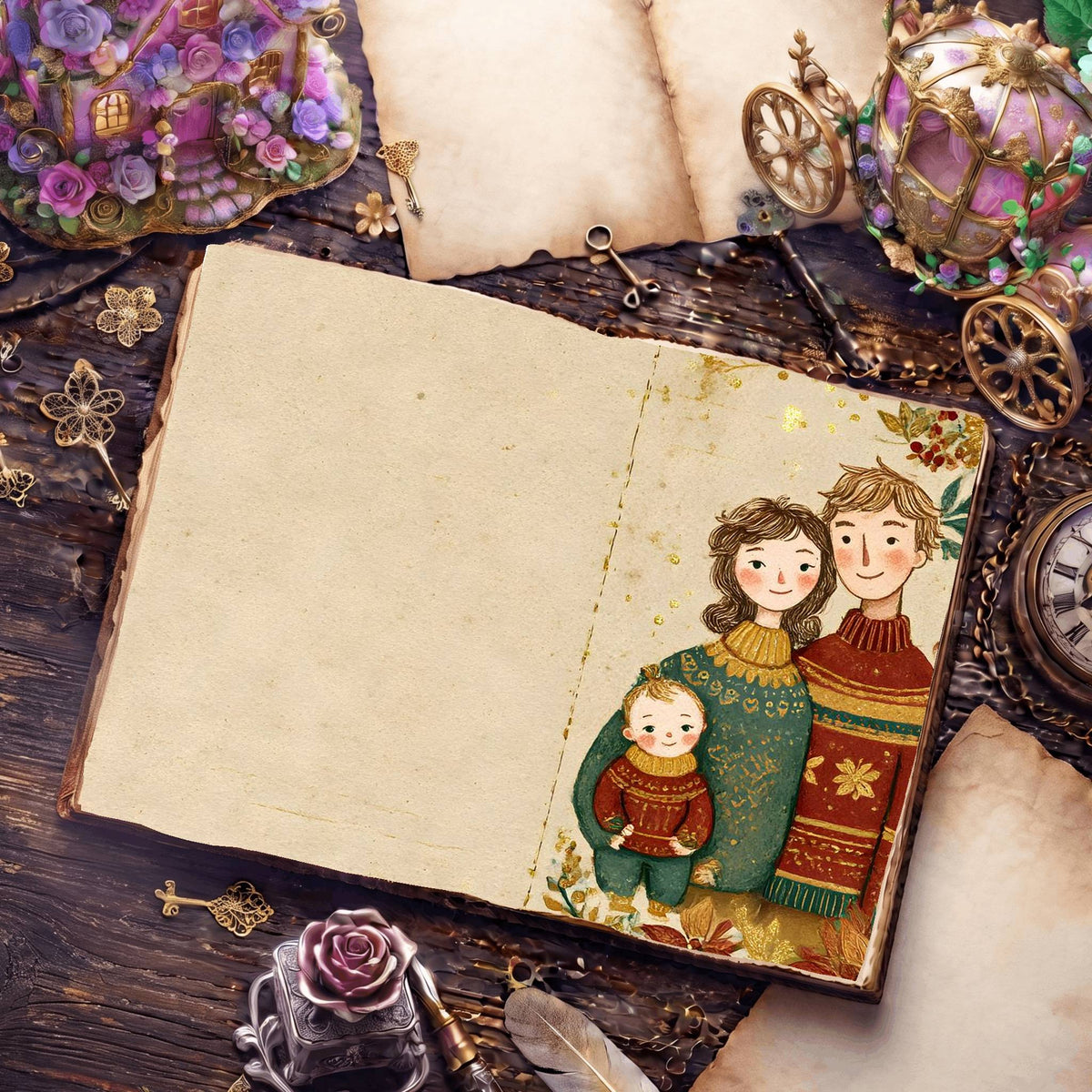 Earthy Colors Christmas Digital Papers
