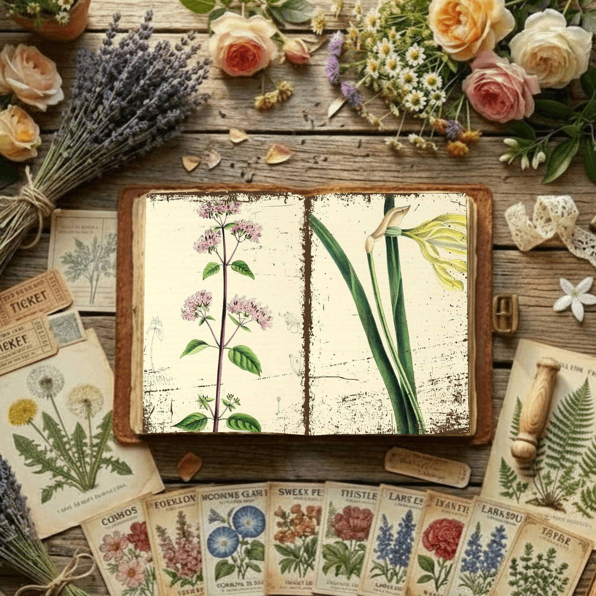 Floral Illustrations Digital Papers