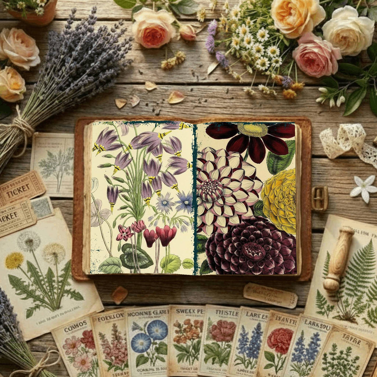Floral Illustrations Digital Papers