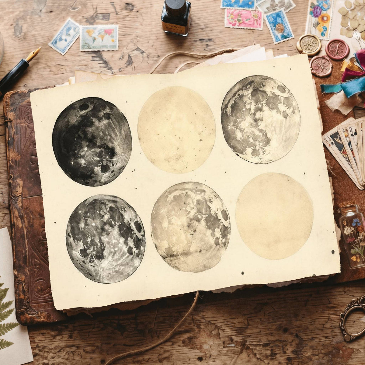 Full Moon Set Digital Papers