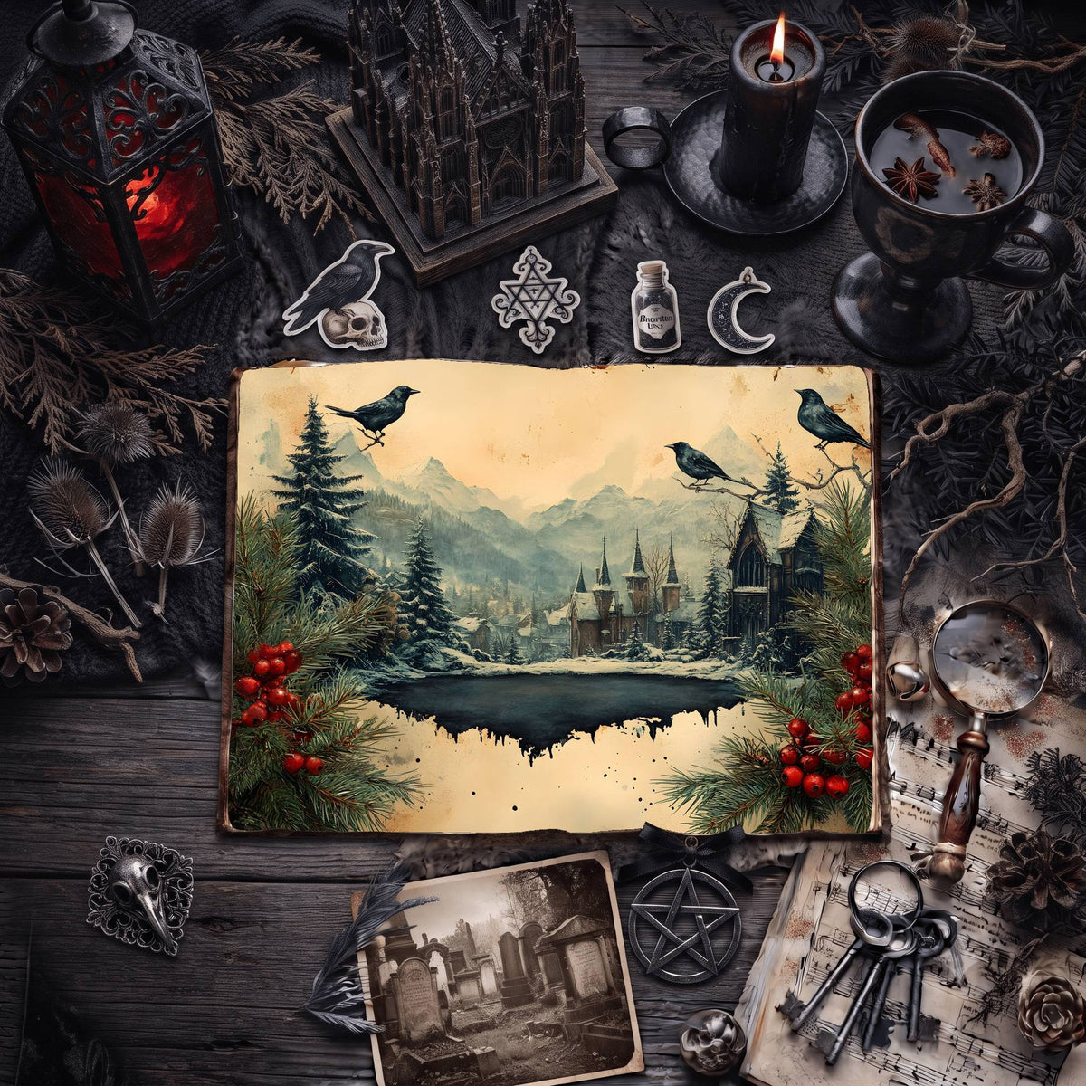 Gothic Christmas Digital Papers