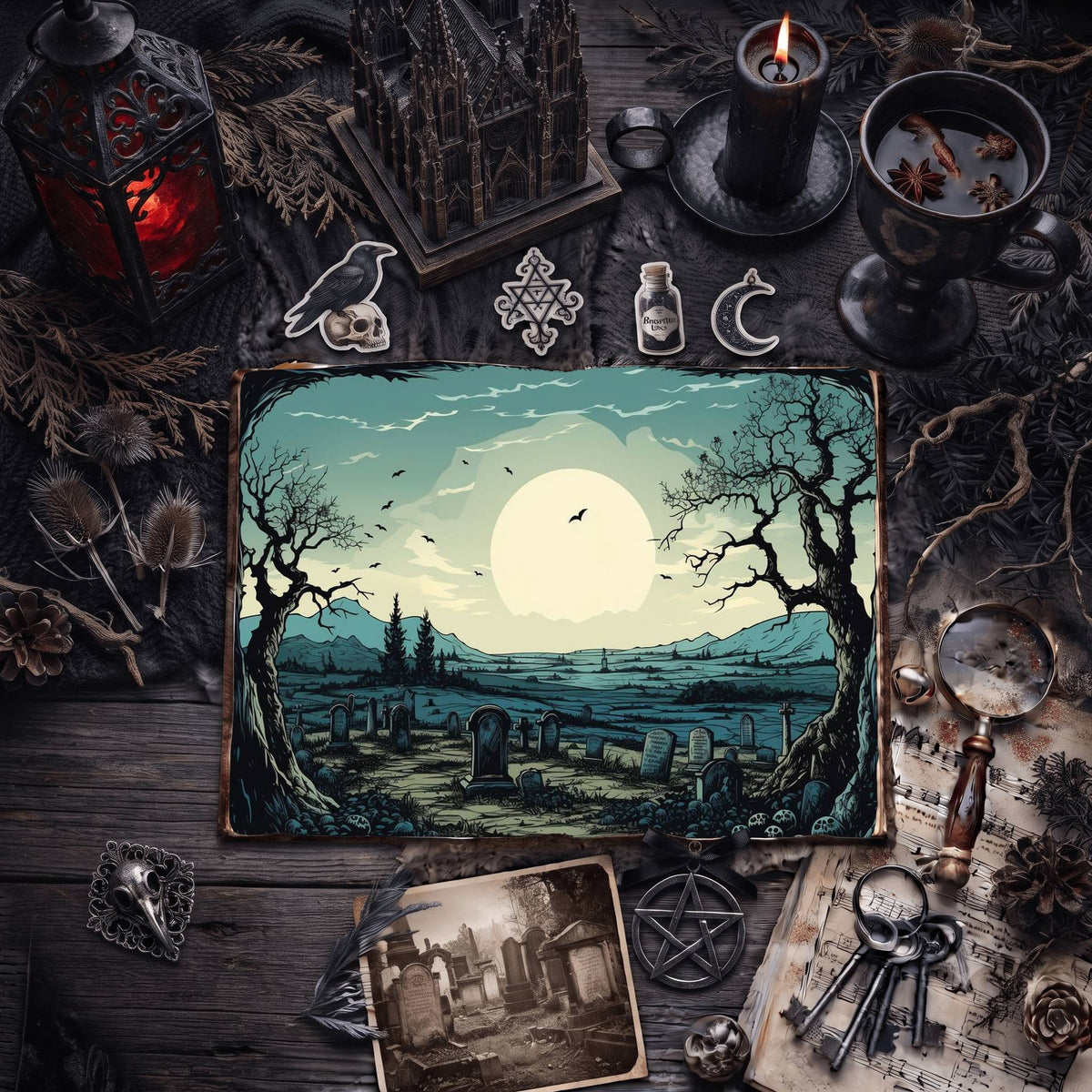 Gothic Moon Digital Papers