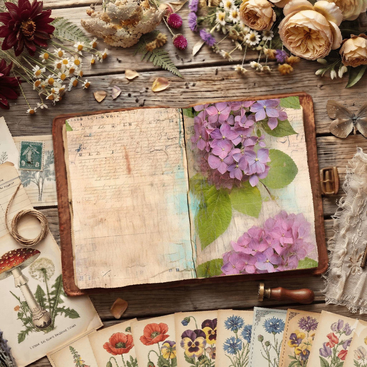 Hydrangea Flower Digital Papers
