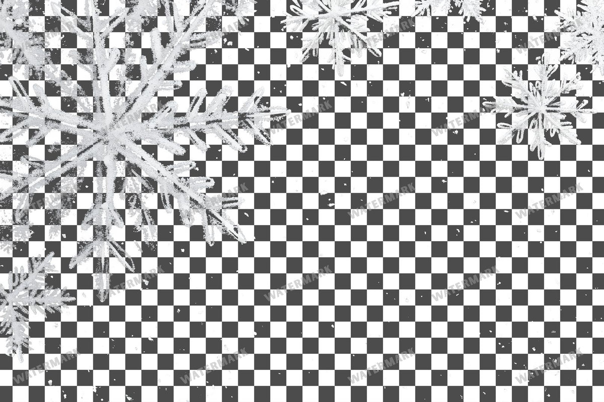 Large Snowflake Single Large Flake PNG overlay on a transparent checkered background, preview 19