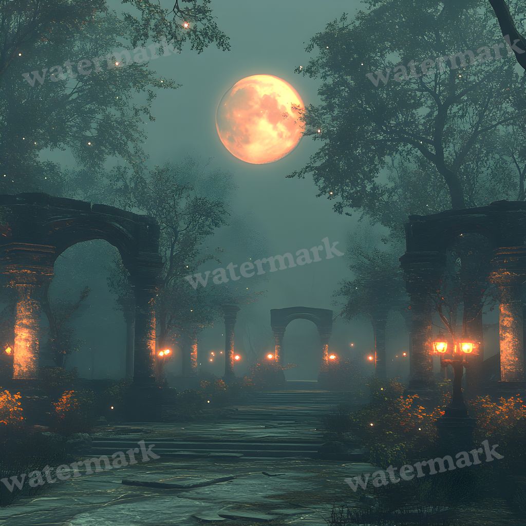 Moonlit Clearing Backdrop Images
