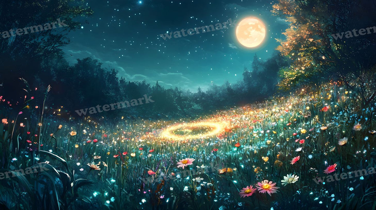 Moonlit Meadow Backdrop Images