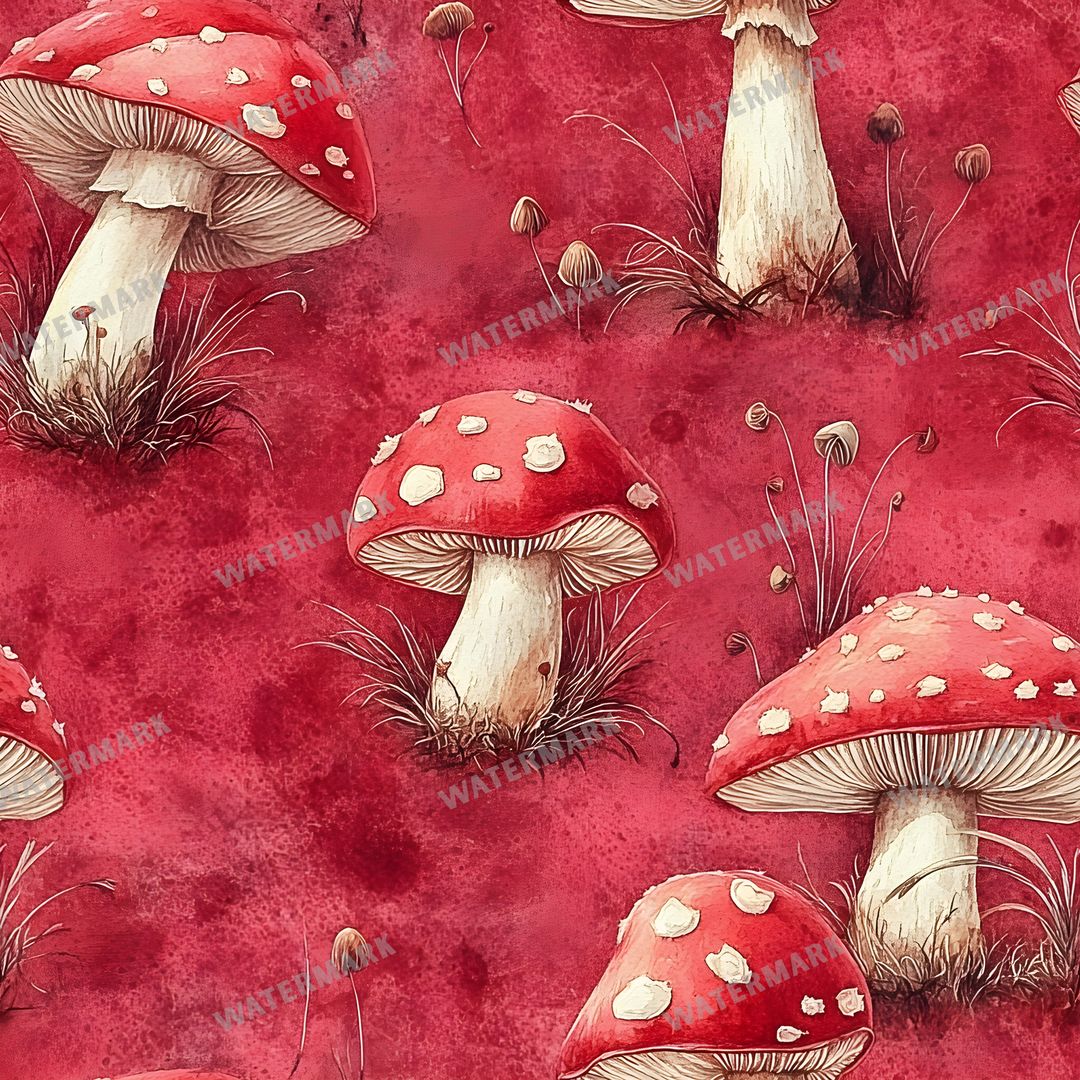 Mushrooms Seamless Pattern