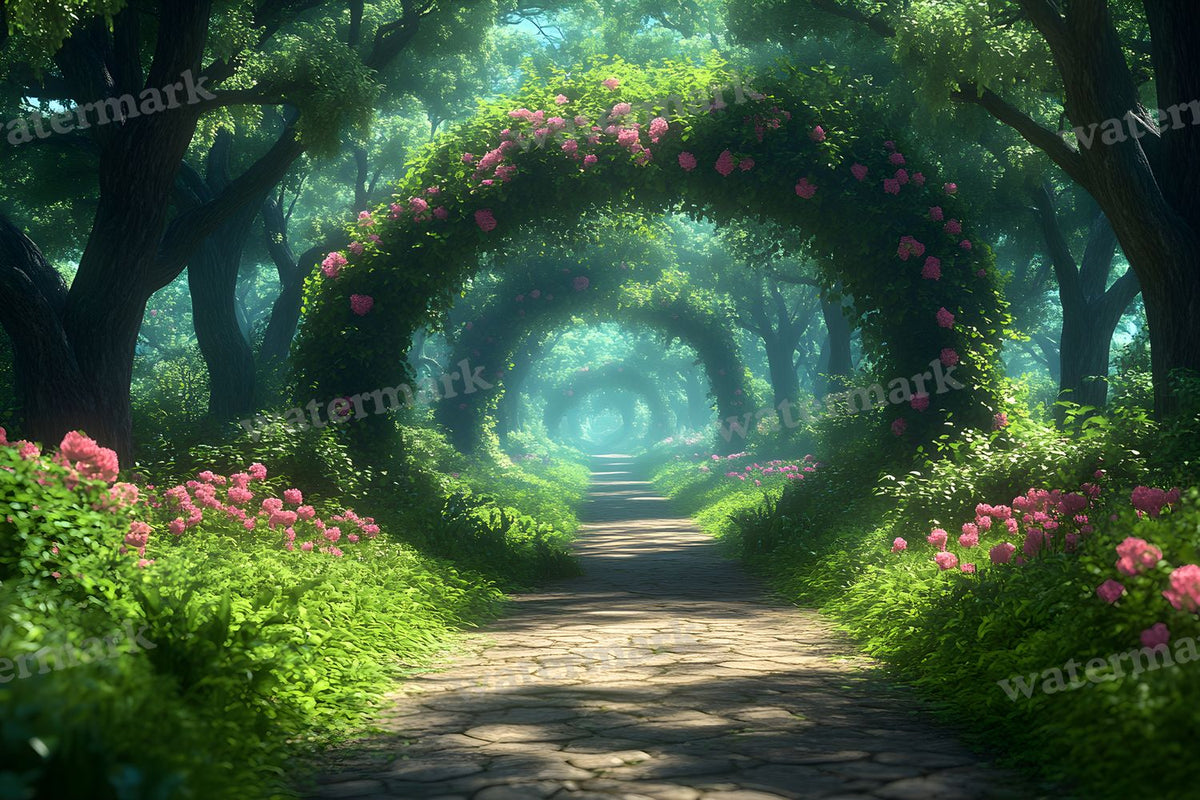Mystic Fairy Forest digital photo backdrop for photo editing, preview 18