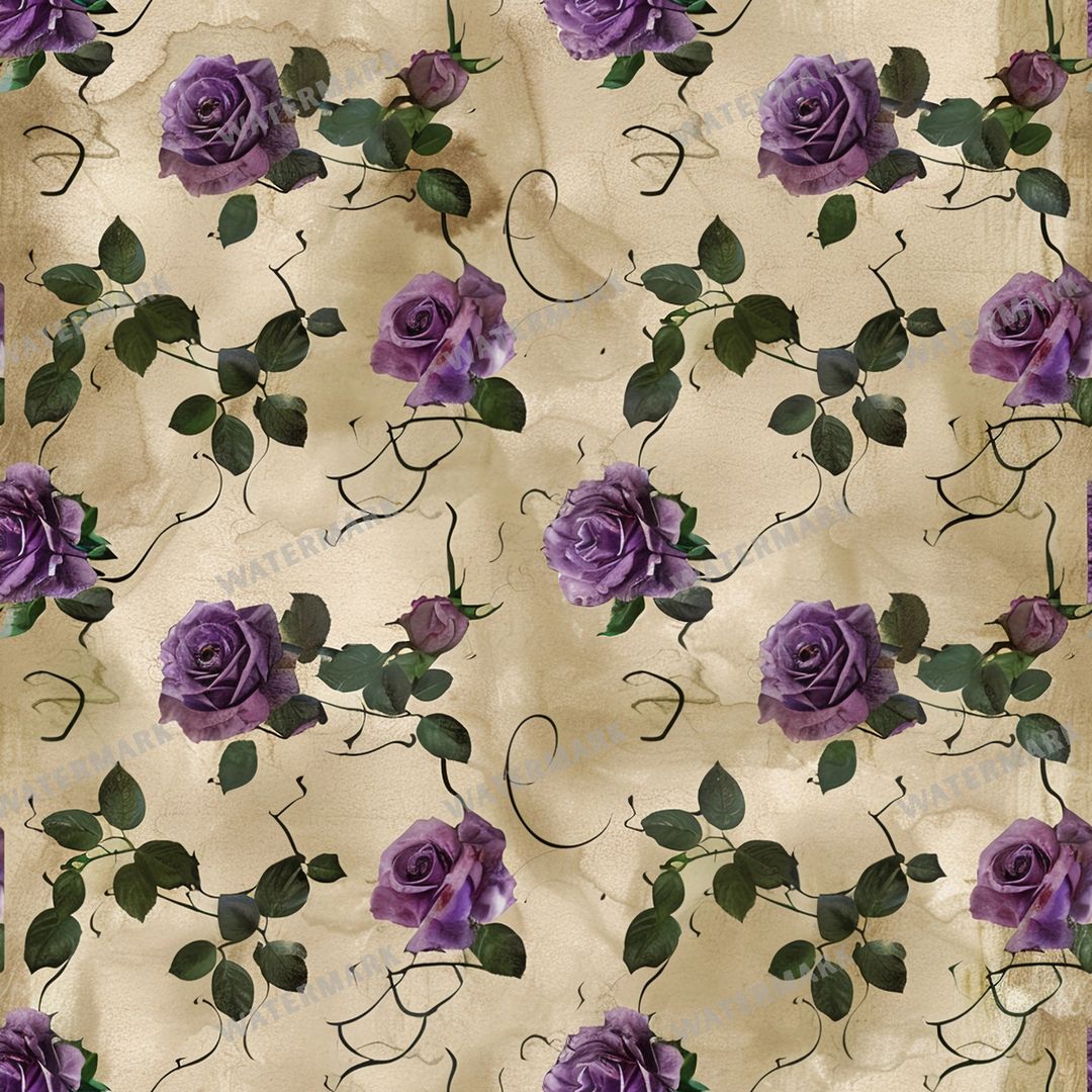 Purple Flowers Seamless Pattern