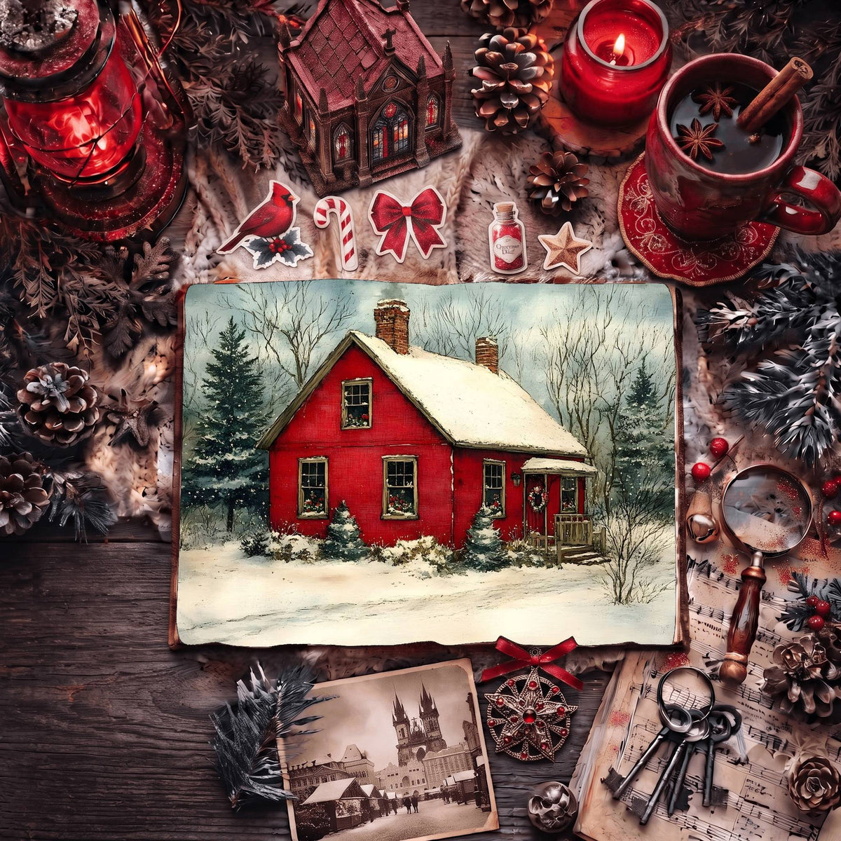 Red Christmas Digital Papers