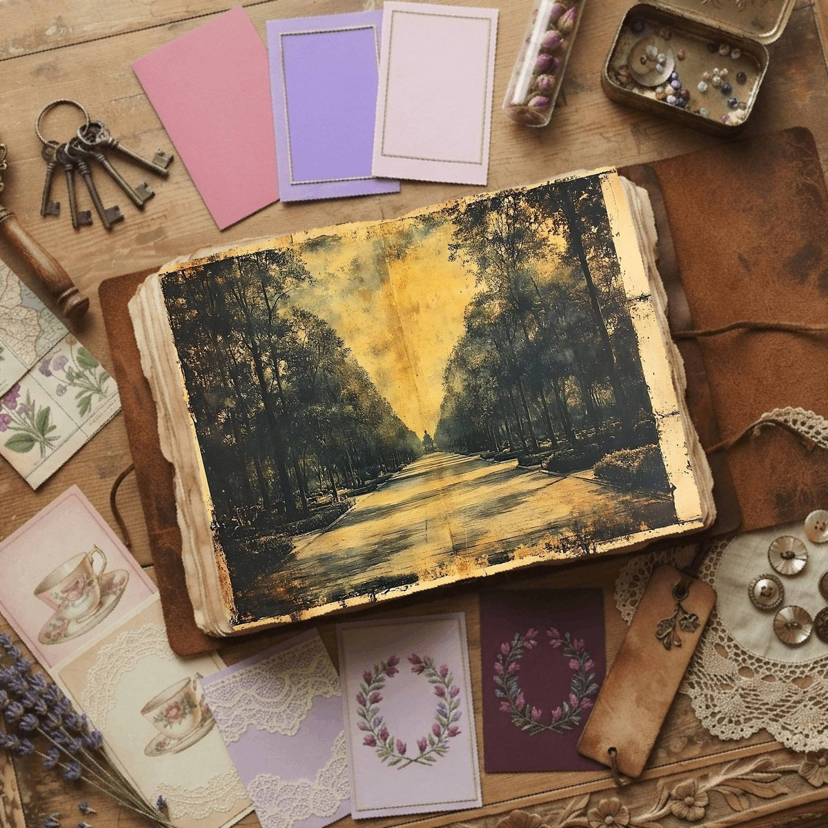 Royal Gardens printable junk journal paper, page preview 19