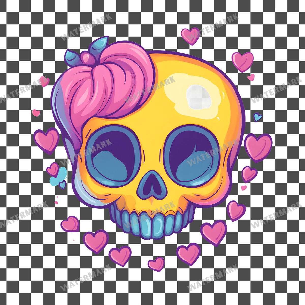 Skull Kawaii Style Clipart Pngs