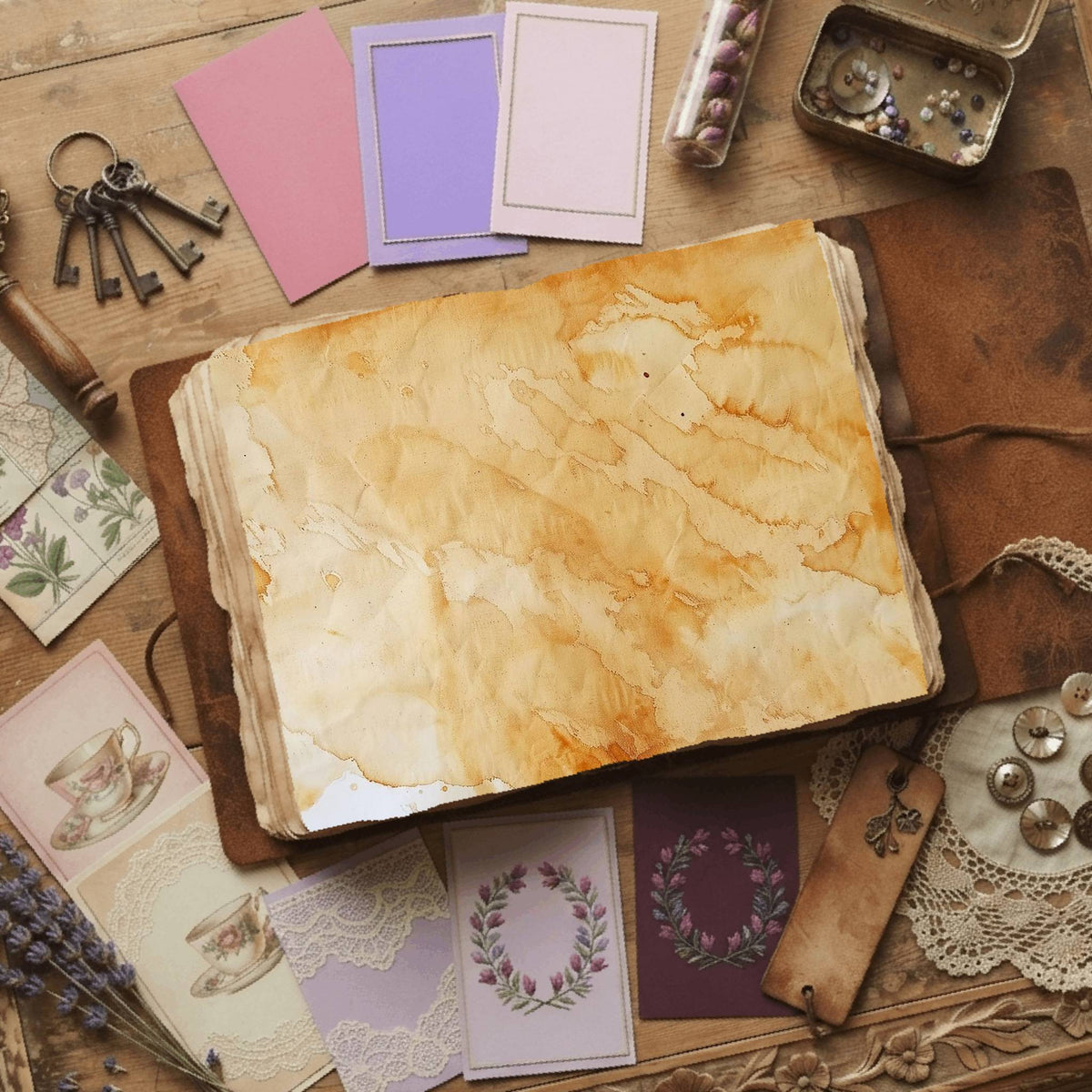 Tea printable junk journal paper, page preview 19