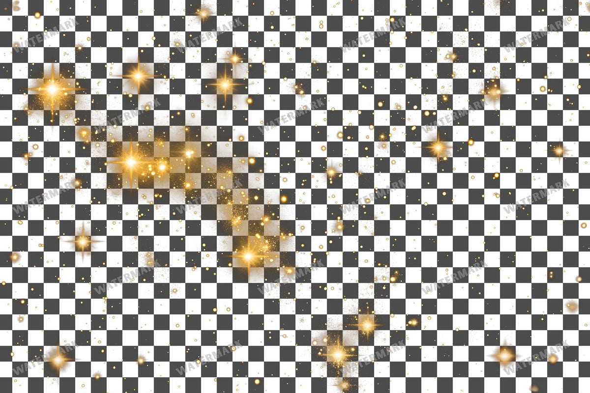 Twinkling Gold Stars Transparent Overlay Pngs