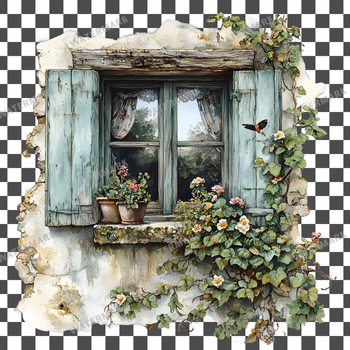 Window Vintage Style Clipart Pngs