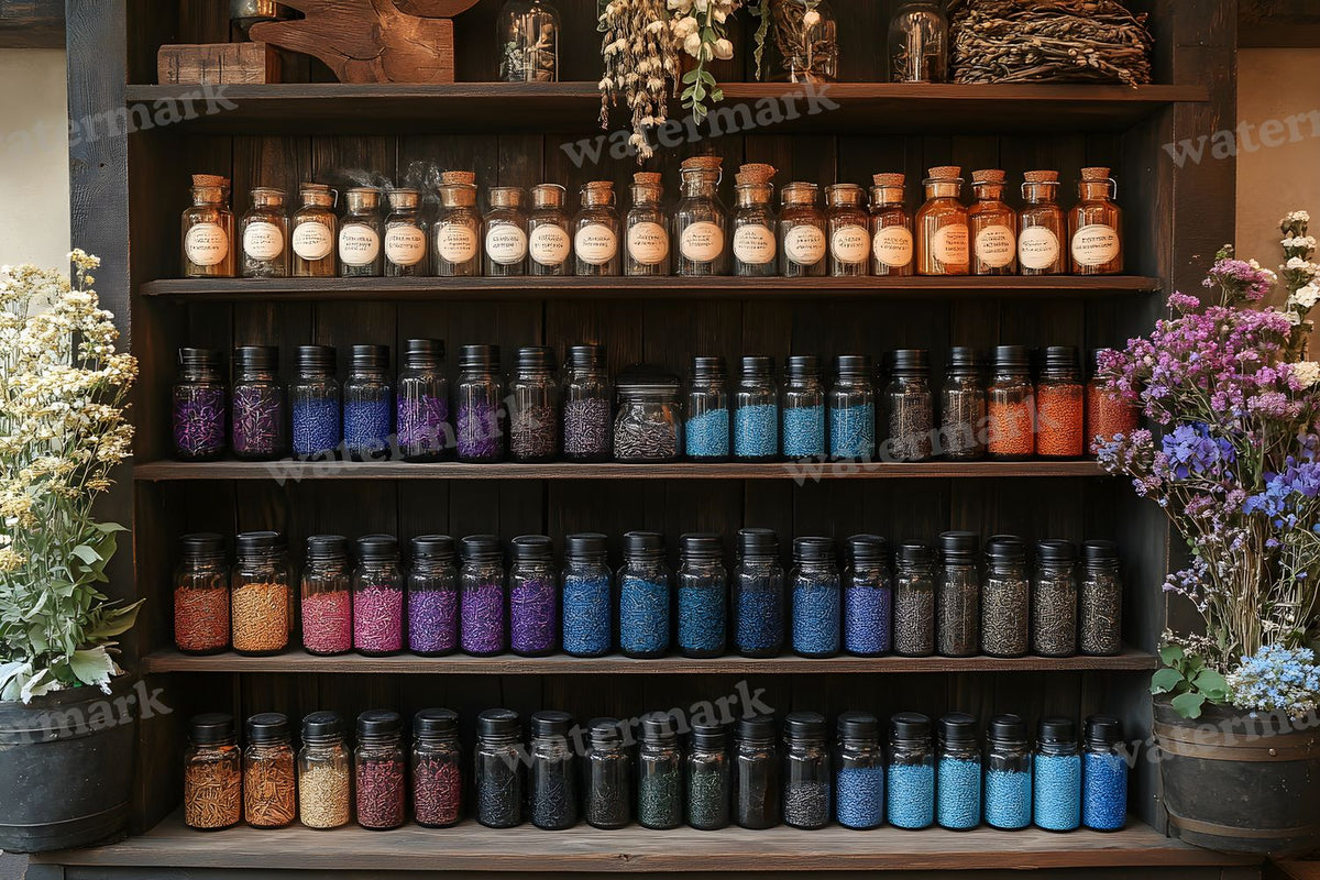 Witch Apothecary Scene Backdrop Images