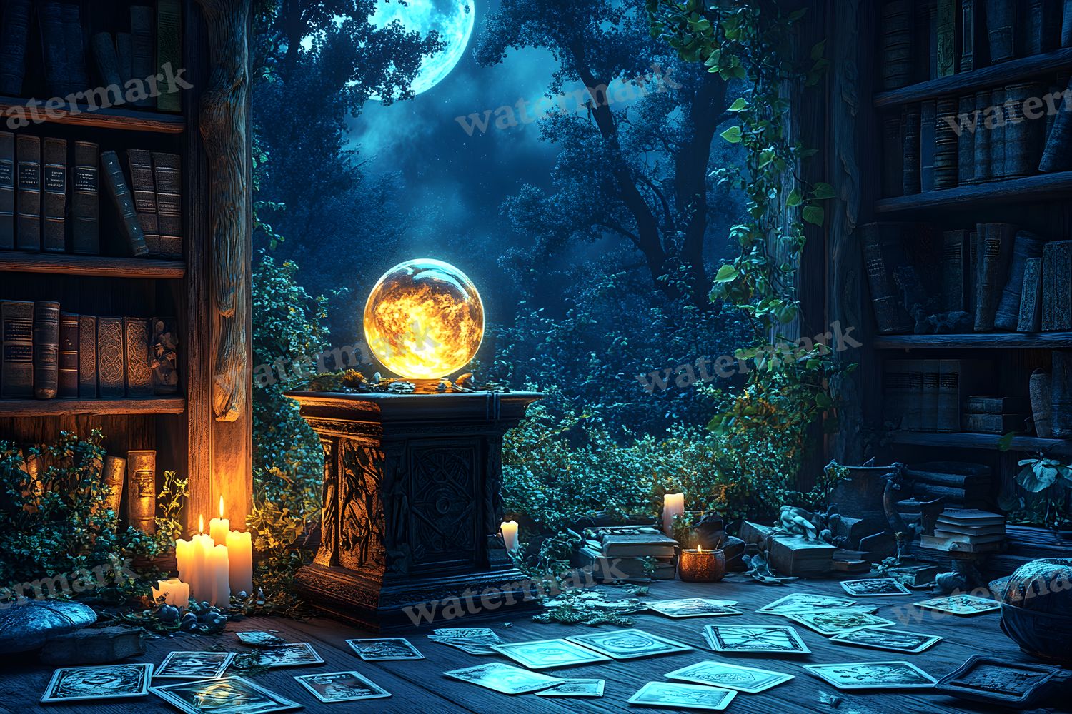 Witchs Crystal Ball Backdrop Images