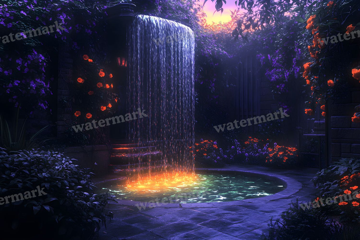 Witchs Eerie Garden Backdrop Images