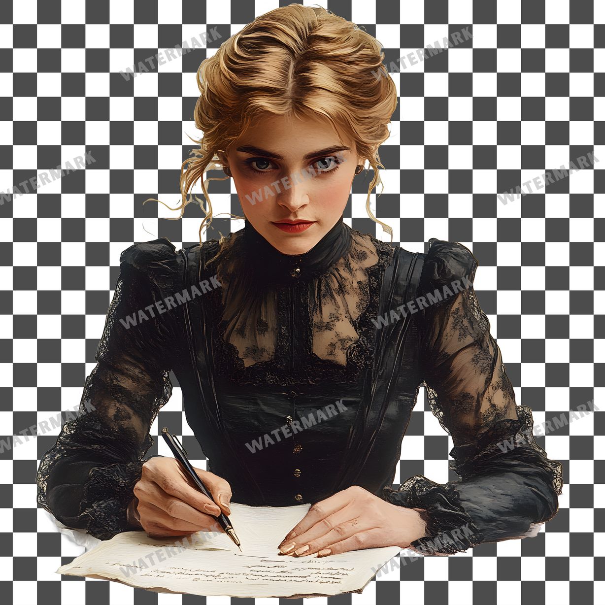 Woman Writer Vintage Style Clipart Pngs