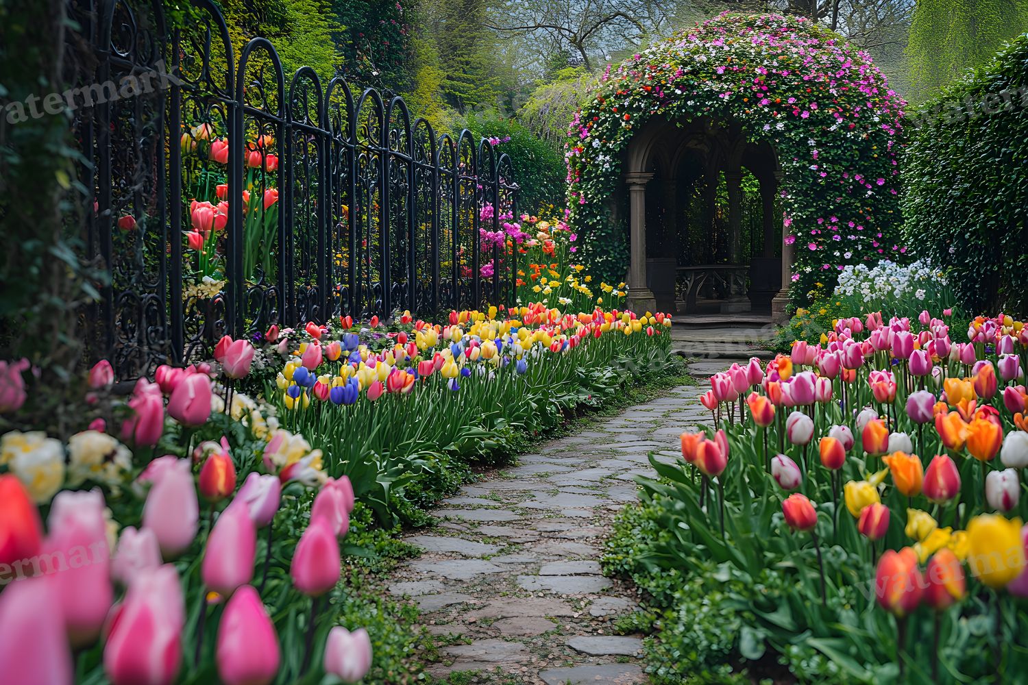 Wrought Iron Secret Garden Backdrop Images